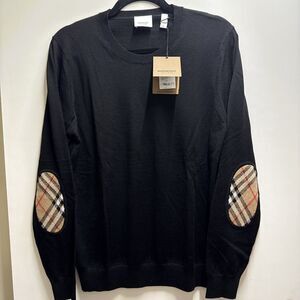 Burberry Bempton Wool Sweater Black Women Size Large New With Tag $830